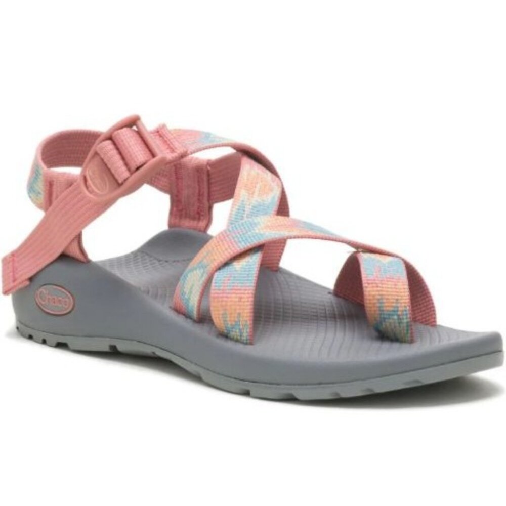 Chaco Z/2 Classic Aerial Rosette Sandal Size 6 EU 37 EUC Peach Gray Adjustable A